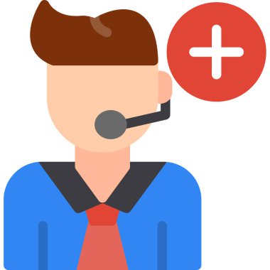 Operatör düz simge, vektör illüstrasyonu