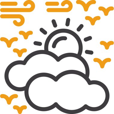 Beyaz arkaplanda bulut hava durumu simgesi, vektör illüstrasyonu