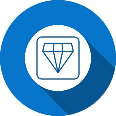 Elmas düz daire simgesi, vektör illüstrasyonu