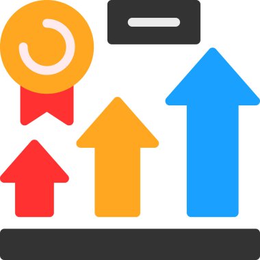 iş büyümesi grafiği simgesi düz stil