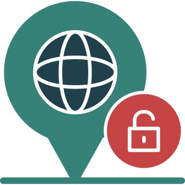 İnternet güvenlik konumu simgesi doldurulmuş ana hatlar biçiminde