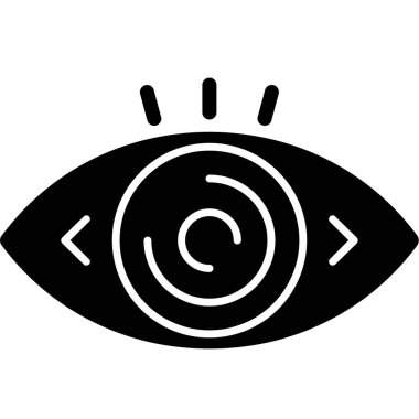 Siyah ikonlu göz, vektör çizimi, beyaz arkaplan kavramında izole edilmiş.