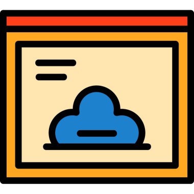 İnternet bulut rengi ana hatları vektörü