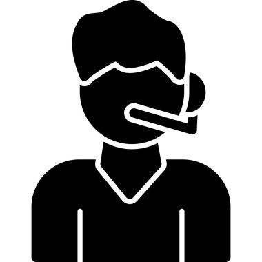 Maske takan bir adamın vektör çizimi