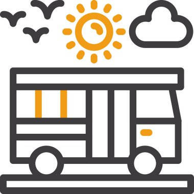 Otobüs. Web simgesi basit illüstrasyon