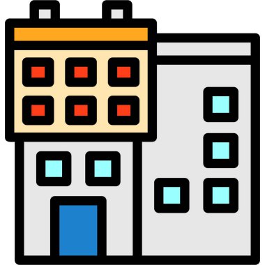 Bina. Web simgesi basit illüstrasyon