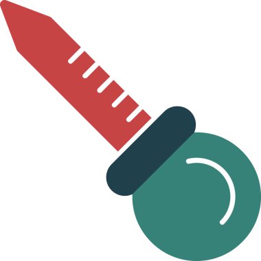 Çizgi film kırmızı ve beyaz boya fırçasının vektör çizimi