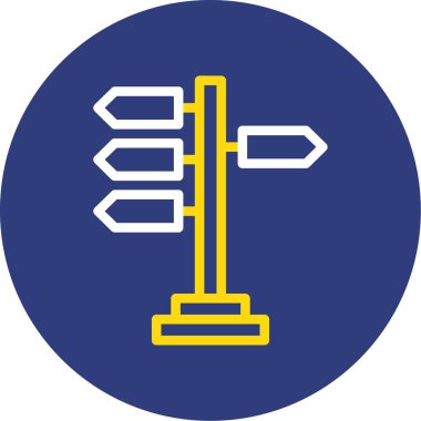 Yol işaretleri simgesinin vektör illüstrasyonu