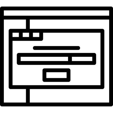 Web tasarım satırı simgesi.