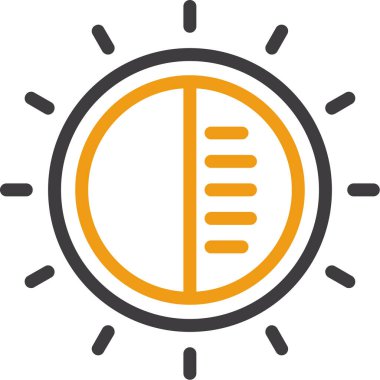 enerji tasarruf güneş simgesi ana hat biçiminde