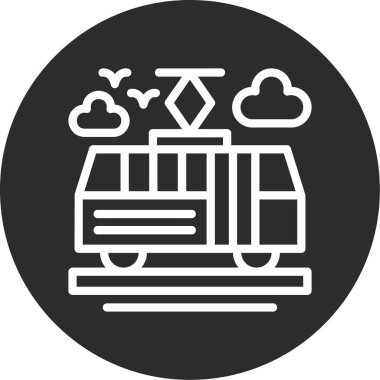 tren simgesi, vektör illüstrasyonu