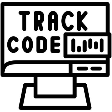 Monitör simgesi üzerindeki kod, vektör illüstrasyonu