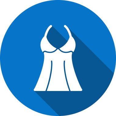 Kumaş elbise sembolü. Bu düz sembol. Kobalt rengi ve beyaz arkaplanda izole.