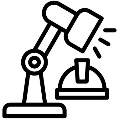 Çekiç inşaat endüstrisi simgesi ana hatlarıyla