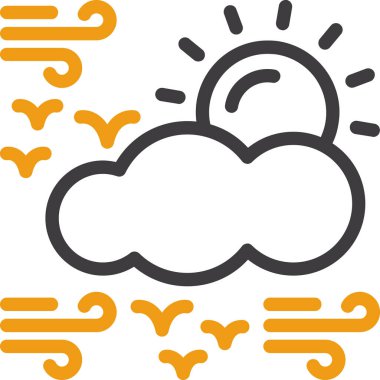 Hava tahmini güneş ikonu ana hatlar biçiminde