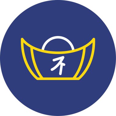 Mavi ve sarı bir ikonun vektör illüstrasyonu