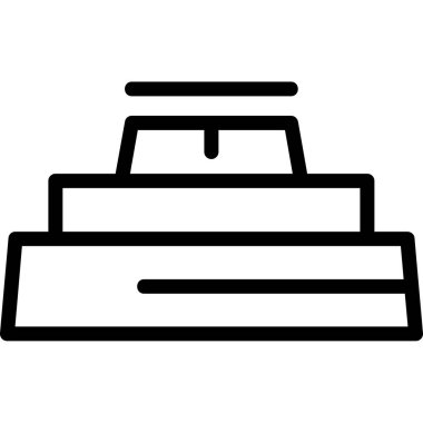 Beyaz arkaplanda inşaat endüstrisi çizgisi simgesi, vektör illüstrasyon tasarımı