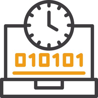 bilgisayar saat simgesini ana hatlar biçiminde göster