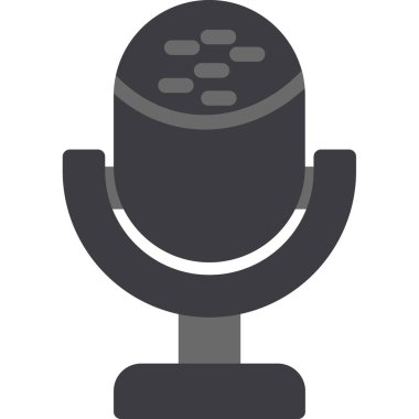 Podcast mikrofon simgesi, basit illüstrasyon