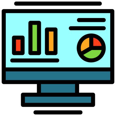 bilgisayar ekranı simgesi. Web için bilgisayar vektör simgelerinin özet çizimi