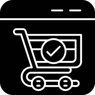 Alışveriş arabası simgesi, vektör illüstrasyonu