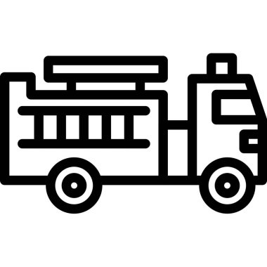 Teslimat kamyonu ikonu ana hat vektörü. Kamyonet. dağıtım kamyonu