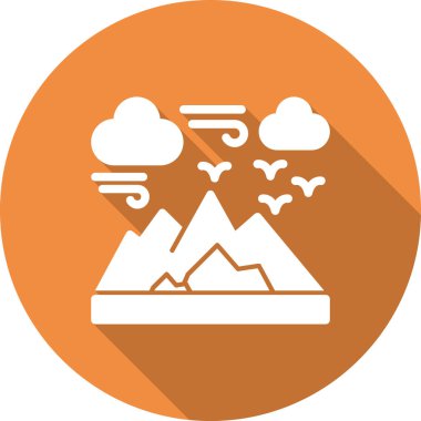 Bir dağ simgesinin vektör illüstrasyonu