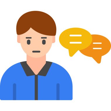 Konuşma balonu olan adam