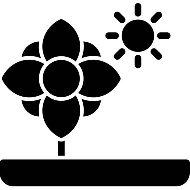 Çiçek ikonu. Basit tasarım