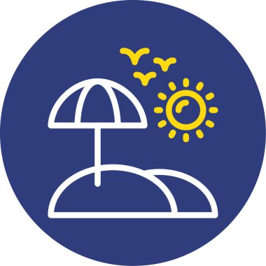 şemsiye simgesi, vektör illüstrasyonu