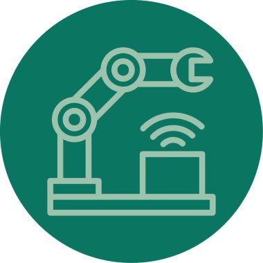 Robotik kol. Web simgesi basit illüstrasyon