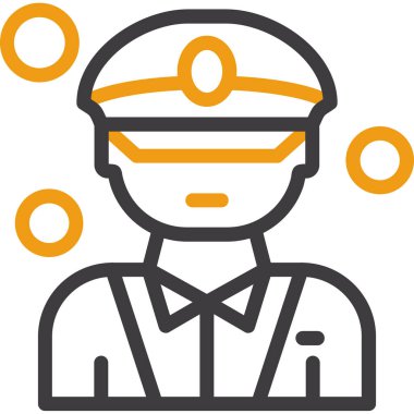 Kaptan Avatar simgesi, vektör illüstrasyonu, beyaz arkaplanda