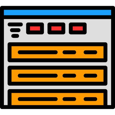 Sunucu. Web simgesi basit illüstrasyon