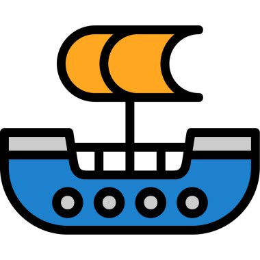 Gemi. Web simgesi basit illüstrasyon