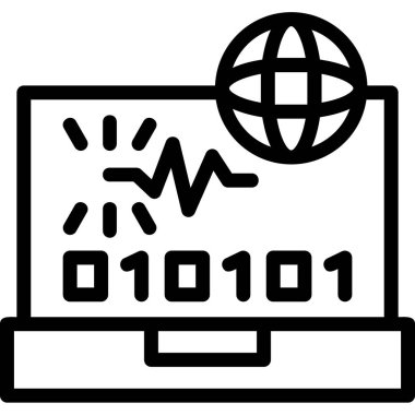 veri analiz simgesi ana hatlı vektör. veri analizi. bilgisayar.