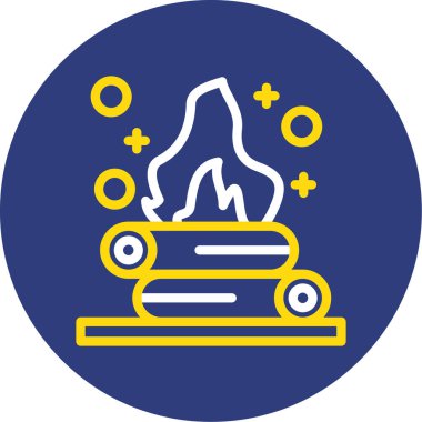 Bir ateş simgesinin vektör illüstrasyonu