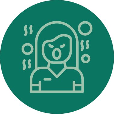 Saç stili kabartma vektör simgesi olan eşsiz bir kız.