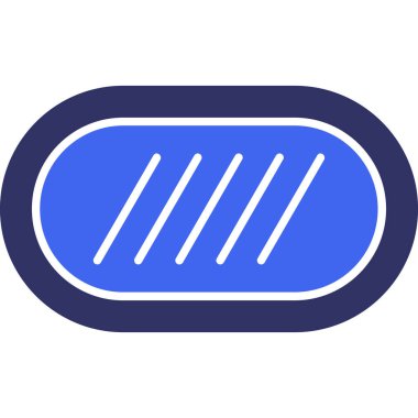 Mavi ve beyaz bir ikonun vektör illüstrasyonu