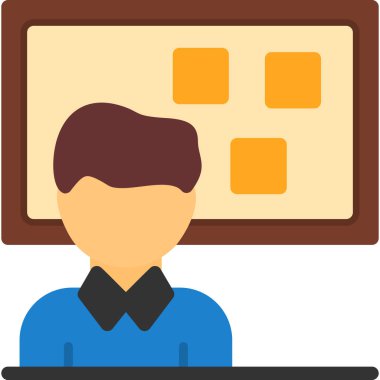 Düz tasarımda işletme ofisi yönetim simgesi