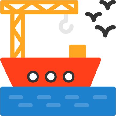 kargo gemisi. Basit resimleme