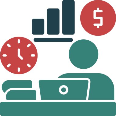 Zaman yönetimi düz simgesi