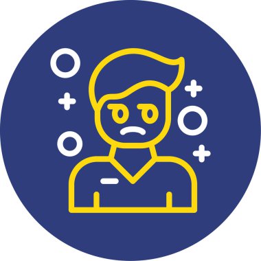 Yüz simgesi olan bir adamın vektör illüstrasyonu