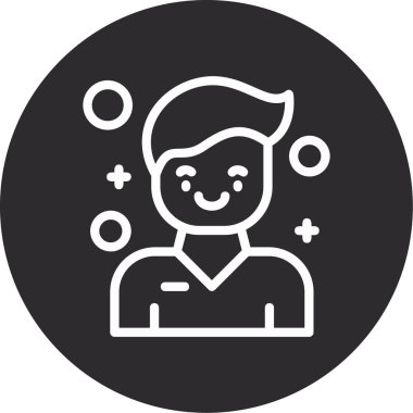 Gülümseyen bir avatar adam, bir kişi simgesinin vektör çizimi.