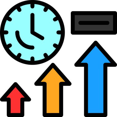 Zaman ve masa saati simge vektör çizim