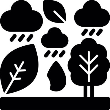 Ağaç simgesi ayarlandı. vektör illüstrasyonu