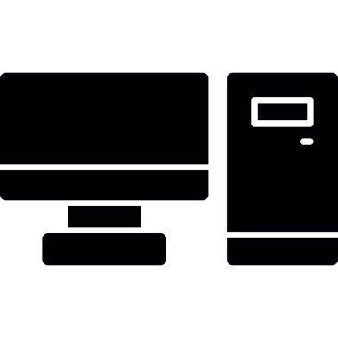 Ofis ve siyah simgenin vektör illüstrasyonu