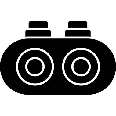 Gece görüşü gözlükleri Glyph Simgesi, Vektör İllüzyonu