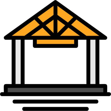 Bina. Web simgesi basit illüstrasyon