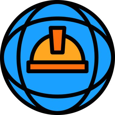 Kask simgesi vektör illüstrasyonu