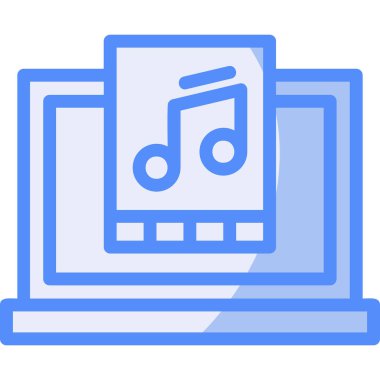 müzik dizüstü bilgisayarı vektör illüstrasyonu